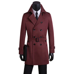 Men's Slim Fit Long Trench Coat
