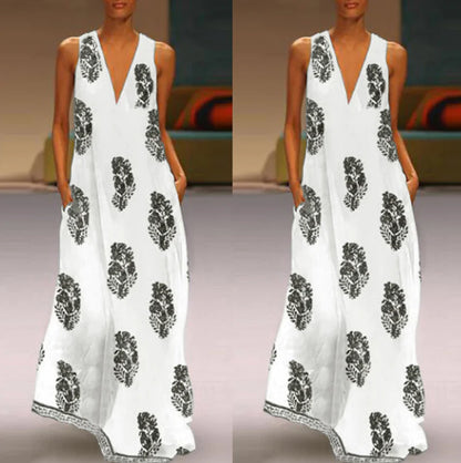 ZANZEA Vintage Floral Maxi Dress for Summer Beach