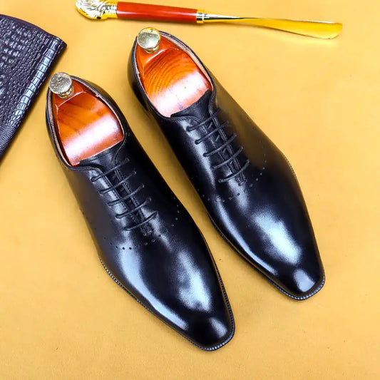 Oxford Retro Gentleman Lace-Up Leather Casual Shoes