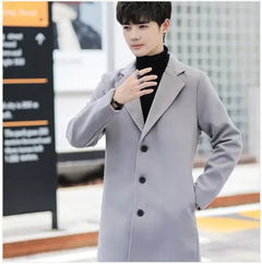 Korean Slim Fit Men's Wool Coat