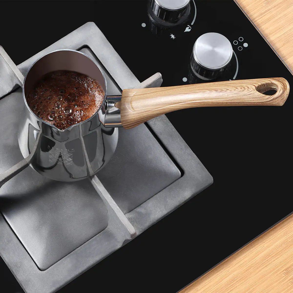 Serenk 4 Pieces Stainless Steel Coffee Pot Set with Stand