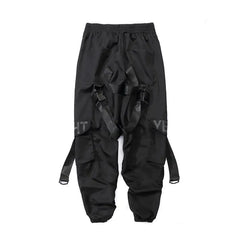 Guochao Men's Trousers with Functional Wind Streamer Design