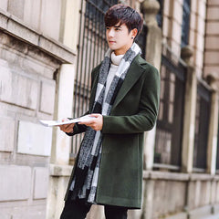 Korean Slim Fit Men's Wool Coat