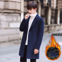 Korean Slim Fit Men's Wool Coat