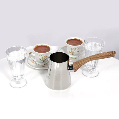 Serenk 4 Pieces Stainless Steel Coffee Pot Set with Stand