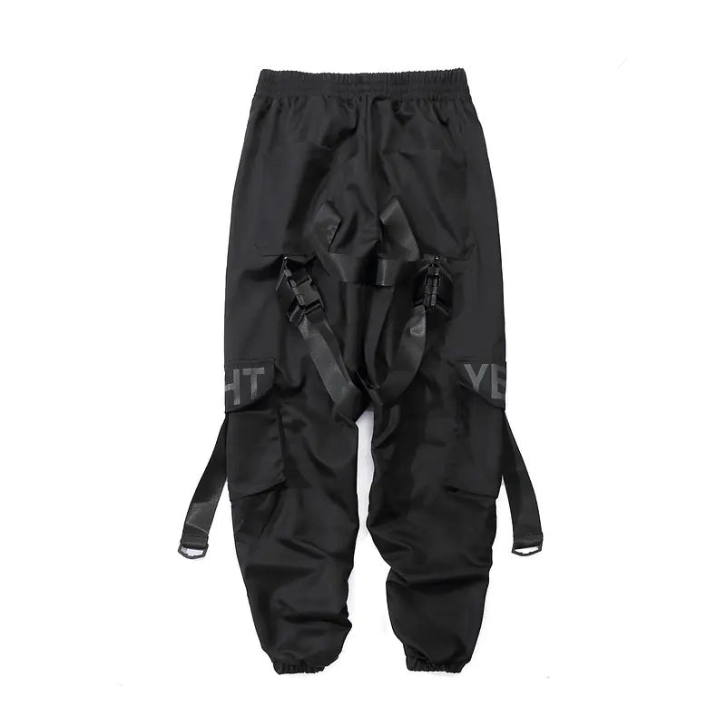Guochao Men's Trousers with Functional Wind Streamer Design