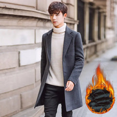 Korean Slim Fit Men's Wool Coat