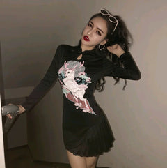 Long Sleeve Qipao Dress