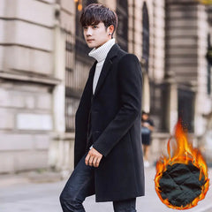 Korean Slim Fit Men's Wool Coat