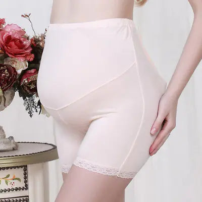 Maternity Adjustable Lace Trim Safety Shorts