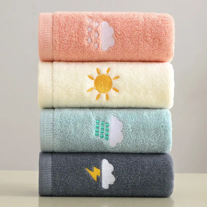 Kids Cotton Bath Towel 70x140cm with Embroidery Design
