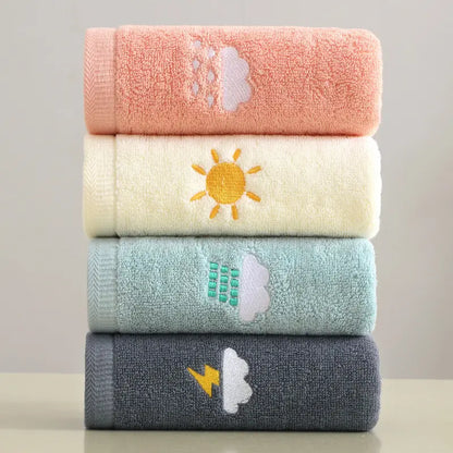 Kids Cotton Bath Towel 70x140cm with Embroidery Design