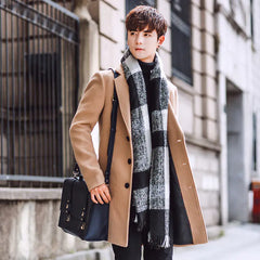 Korean Slim Fit Men's Wool Coat