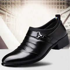 Men's Leather Pointed Toe Dress Shoes in Black, Brown, White