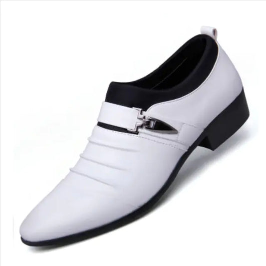 Herren Business-Schuhe mit spitzer Zehe aus Leder in Schwarz, Braun, Weiß