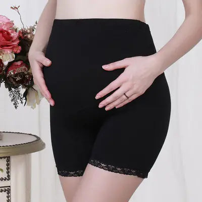 Maternity Adjustable Lace Trim Safety Shorts