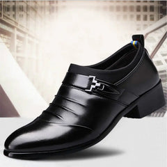Men's Leather Pointed Toe Dress Shoes in Black, Brown, White