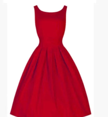 Vintage 50s Audrey Hepburn Style Flared Dress