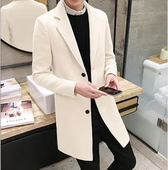 Korean Slim Fit Men's Wool Coat