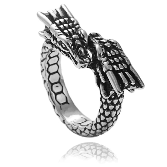 Titan-Edelstahl Retro Chinesischer Drachenring (Europäisch & Amerikanisch)