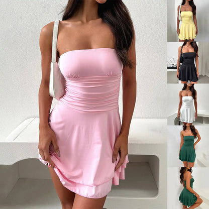 Y2K Tube-Top Short Summer Dress