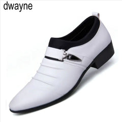 Men's Leather Pointed Toe Dress Shoes in Black, Brown, White