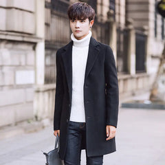 Korean Slim Fit Men's Wool Coat