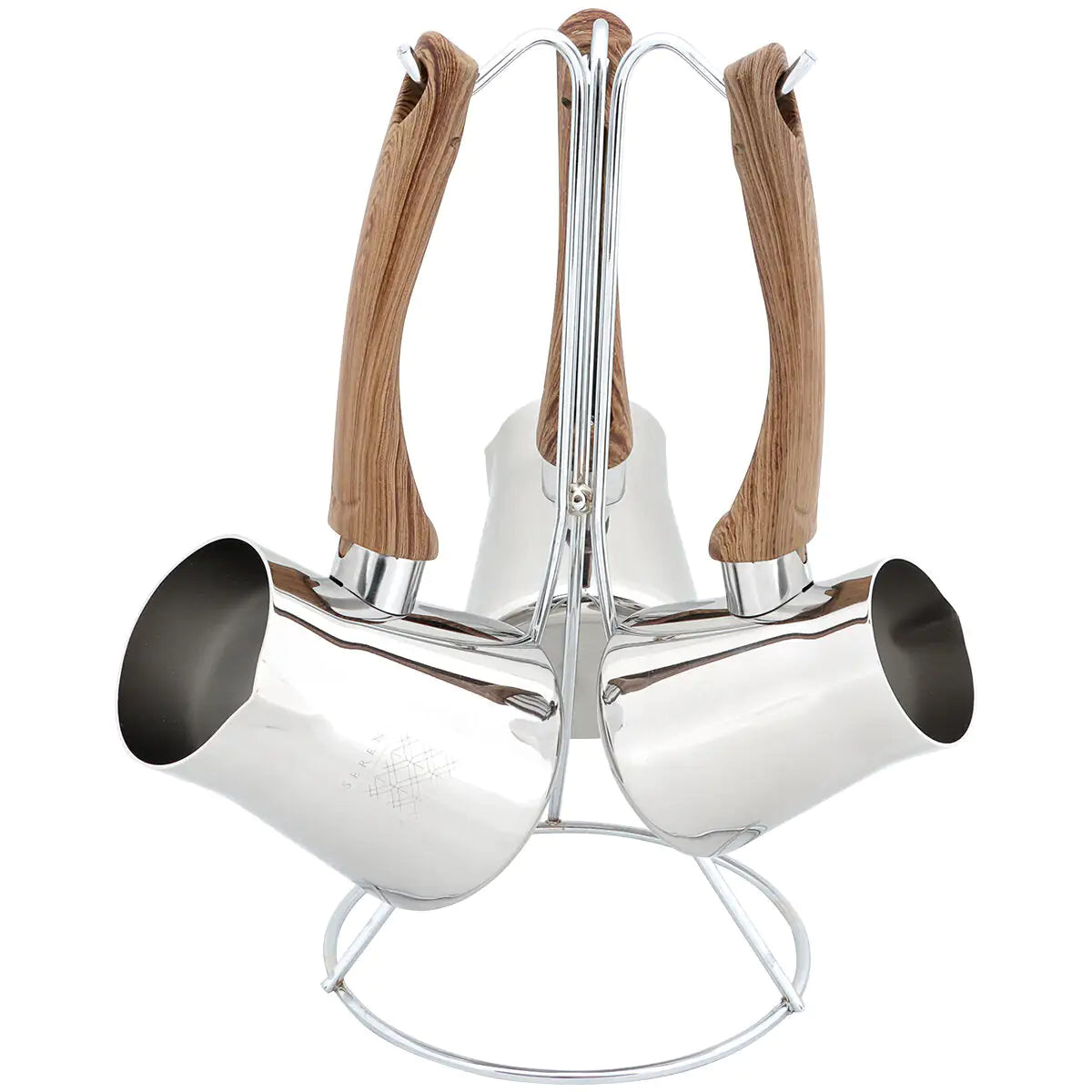 Serenk 4 Pieces Stainless Steel Coffee Pot Set with Stand