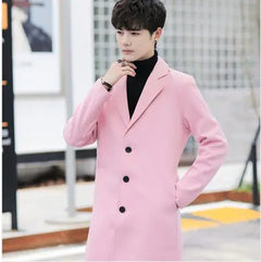 Korean Slim Fit Men's Wool Coat